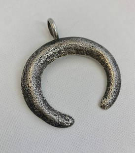 Le Naza - Ira Custer: Title: Le NazaArtist's Name: Ira CusterDate/Period: 2018Materials: SilverDimensions: 3 1/2"x 4"Native American Tribe: Description: Tufa cast Naza pendant Reserve: $200.00 Shipping:Domestic: