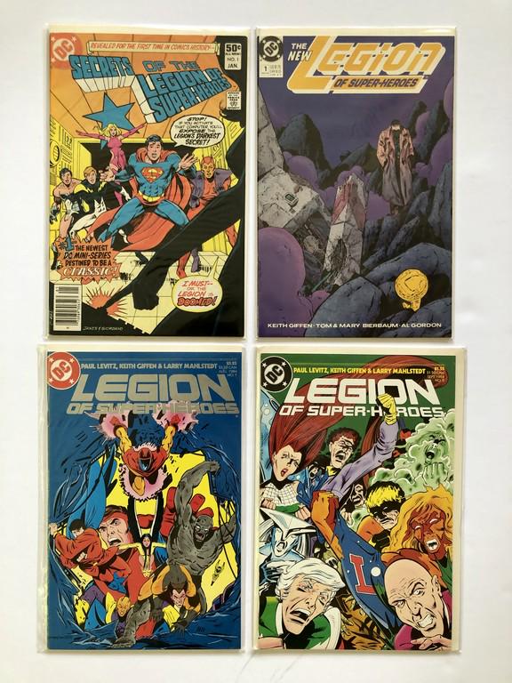 LEGION OF SUPER-HEROES COLLECTION: Title: LEGION OF SUPER-HEROES COLLECTION Description: SECRETS OF THE LEGION OF SUPER-HEROES VOL 1 - #1 JANUARY 1981. THE NEW LEGION OF SUPER-HEROES #1. LEGION OF SUPER-HEROES #1, #2 1984. Condition: V