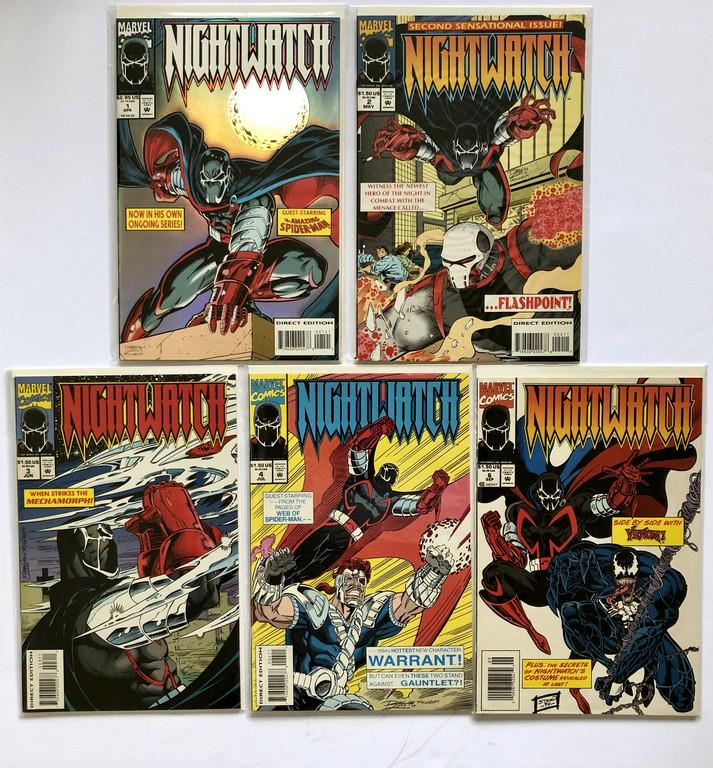 NIGHTWATCH COLLECTION: Title: NIGHTWATCH COLLECTION Description: NIGHTWATCH SET WITH #1 SILVER FOIL COVER, #2-#4, #6. Condition: VG Reserve: $5.00 Shipping: Domestic: Flat-rate of $12.00 to anywhere within the contiguous U.