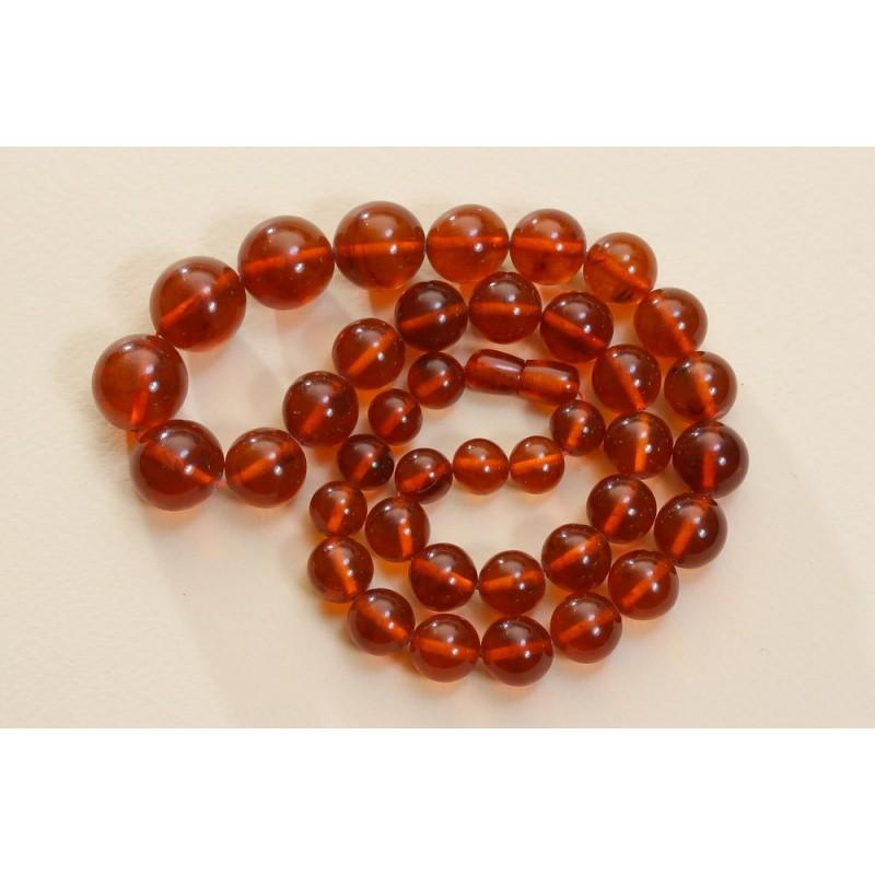 345 ct. Baltic amber - cognac antique pearls - tiger: Weight: 69 gram (345 ct) Beads size: 11-18 mm Length: 540 mm Stone: 100% natural Baltic amber Treatment: no Tested 100% natural Baltic amber: floats in salt water and smells as pine tree if you warm i