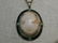 Vintage Enameled Cameo Shell Necklace, Art Deco, with
