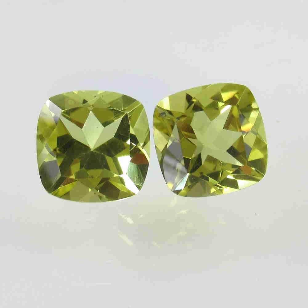 5.87 Ctw Natural Lemon Quartz Cushion Pair: No Reserve! Title: 5.87 Ctw Natural Lemon Quartz Cushion Pair Stone Clarity: VVS Gemstone: Lemon Quartz Carat Weight: 5.87 Size/Dimensions: 9.10 x 9.10 x 6.20 mm / 2 PC's Additional Information: Top Q