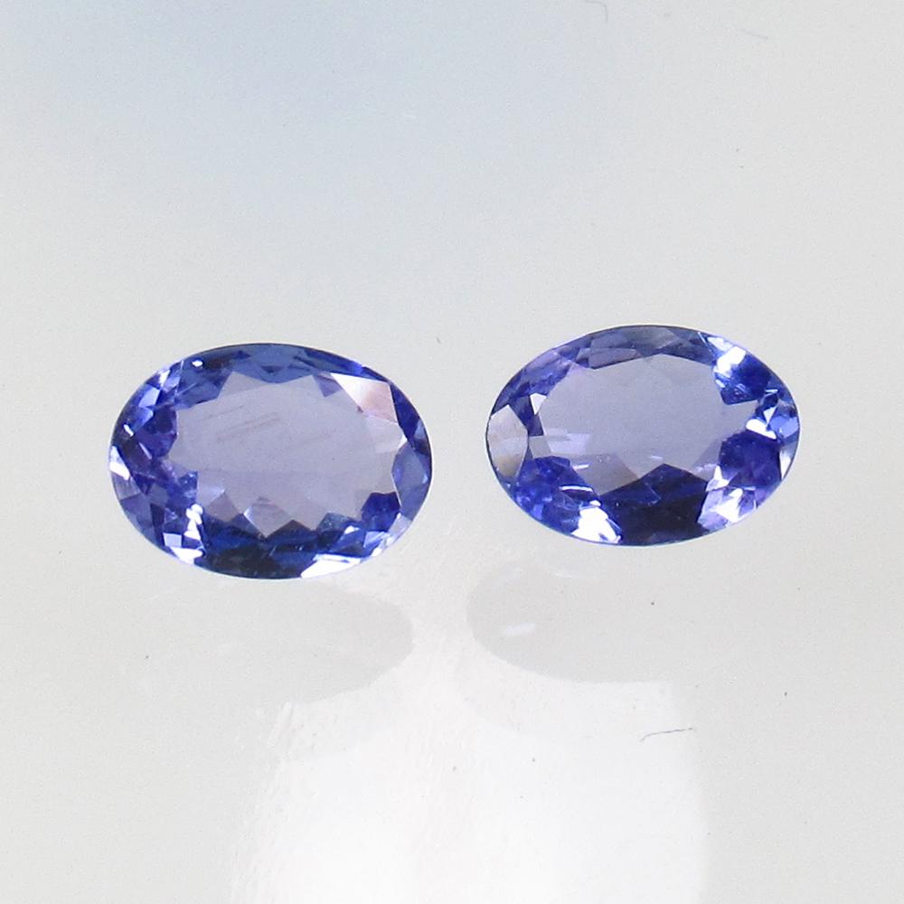 1.36 Ct Natural Tanzanite 7X5 mm Oval Pair (1 of 2)