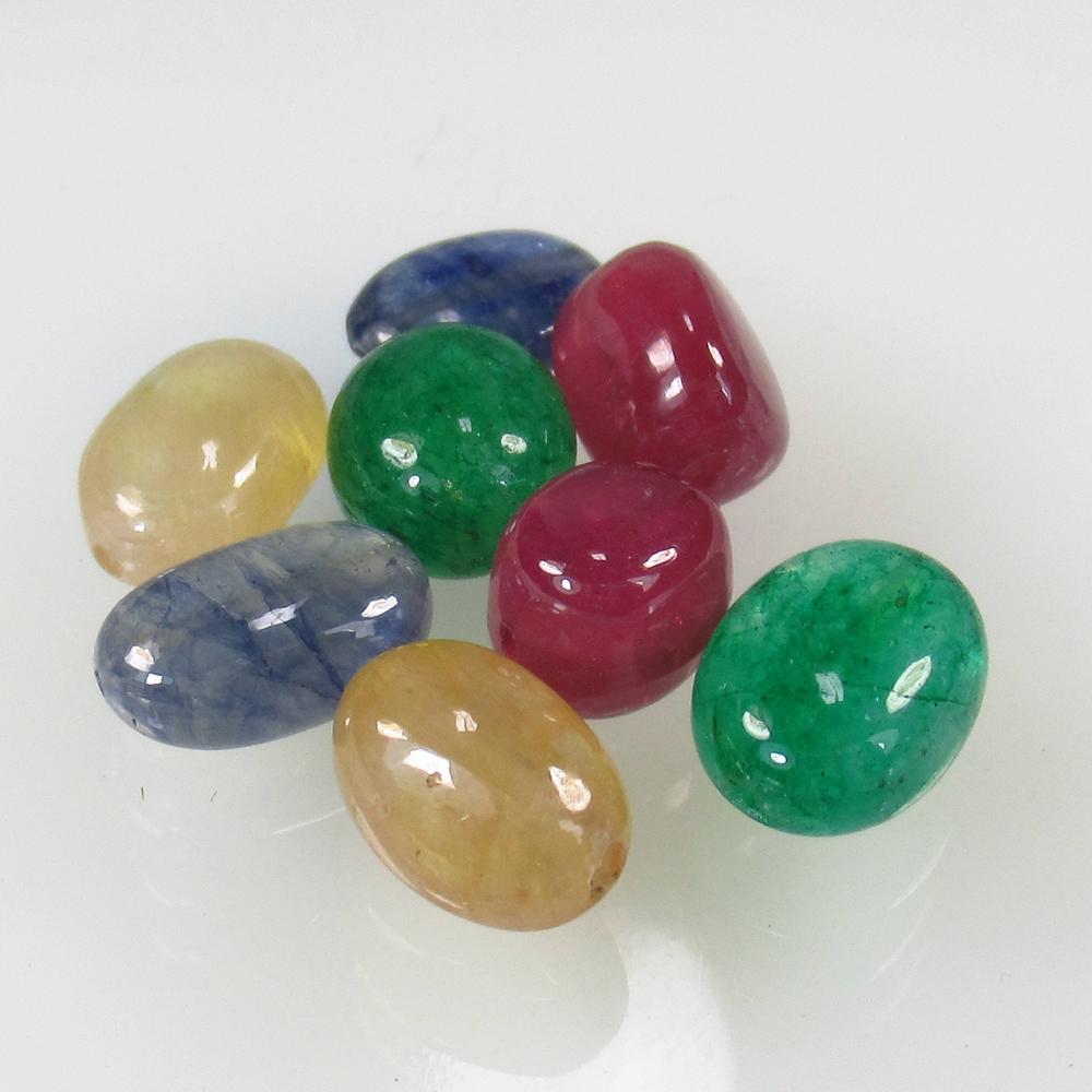 31.68 Ct Natural 8 Ruby Emerald Sapphire Beads (1 of 2)