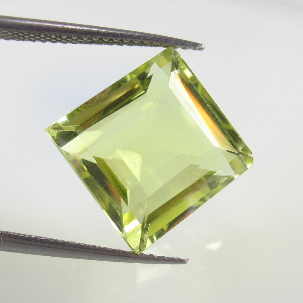 11.13 Ct Natural Lemon Quartz Square Cut: No Reserve! Title: 11.13 Ct Natural Lemon Quartz Square Cut Stone Clarity: VVS Gemstone: Natural Lemon Quartz Carat Weight: 11.13 Size/Dimensions: 13.00 x 12.50 x 8.60 mm Additional Information: Good 