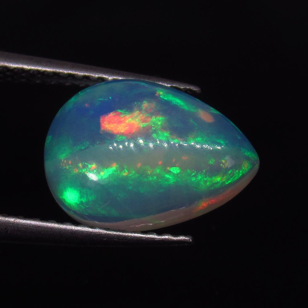 2.51 Ct Natural Ethiopian Multi-Color Welo Opal Pear (1 of 2)