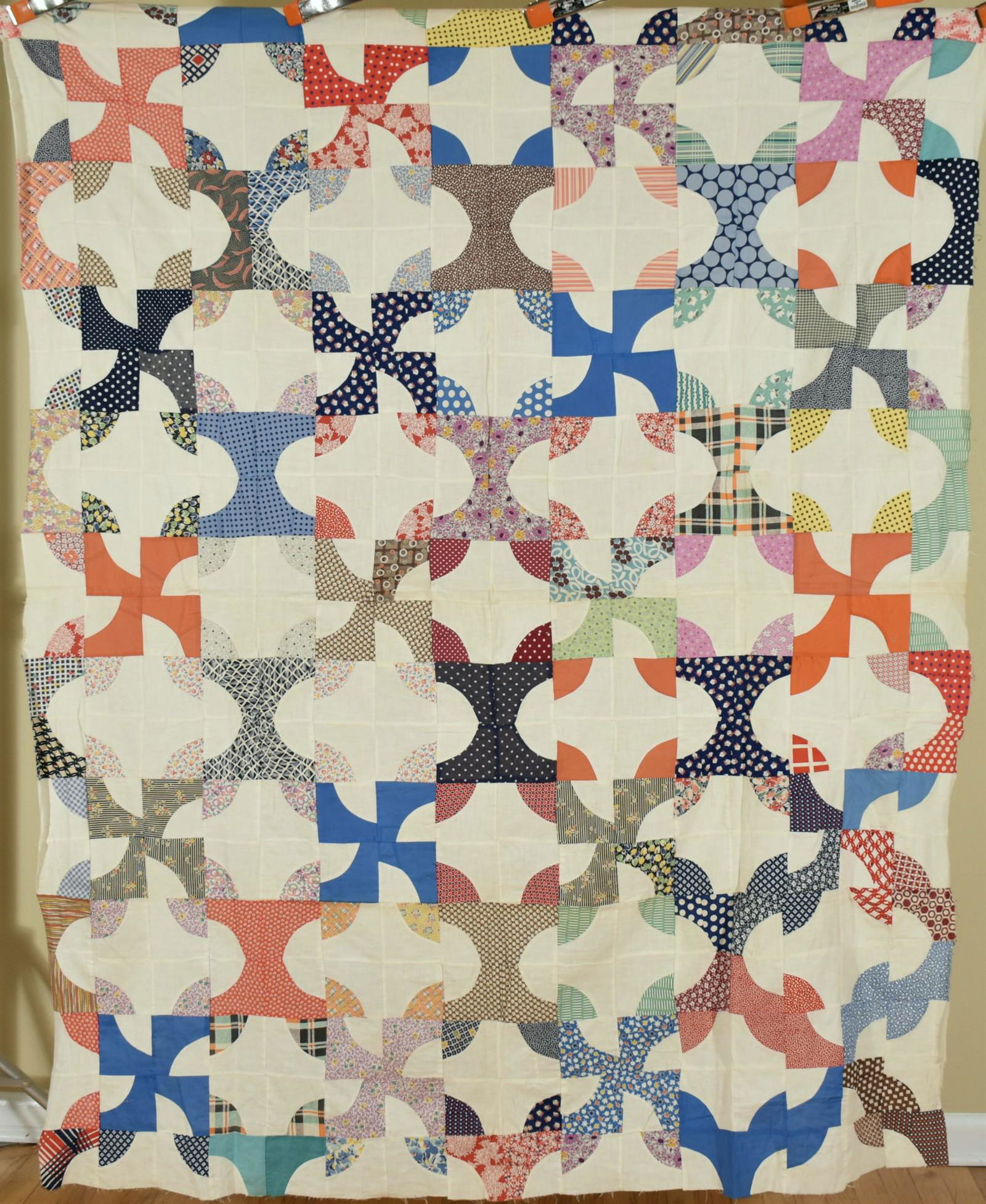 30's Drunkard's Path Quilt Top (1 of 8)