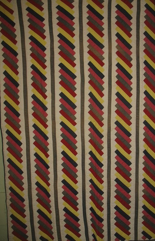 Diagonal Strips Mennonite Antique Quilt (1 of 4)