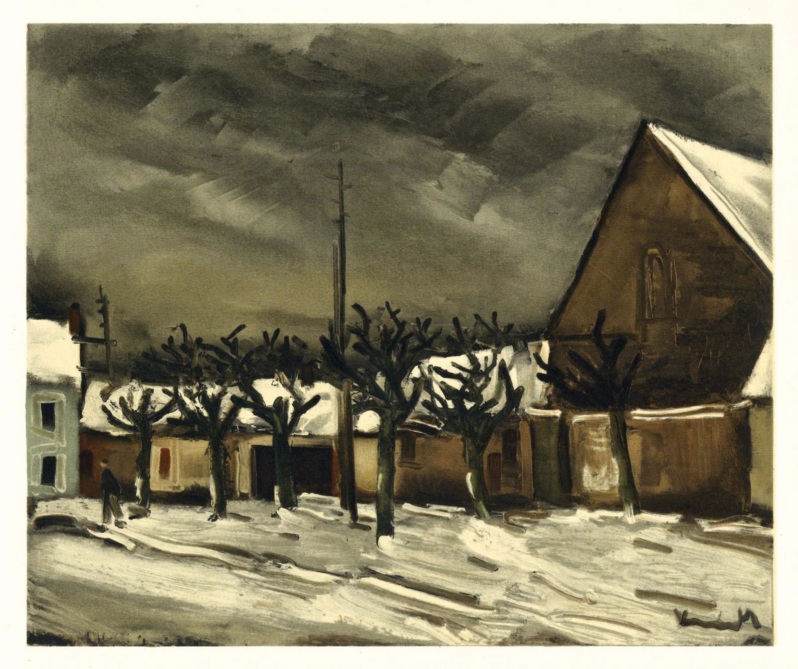 Maurice de Vlaminck lithograph "Lime Trees under Snow" (1 of 1)