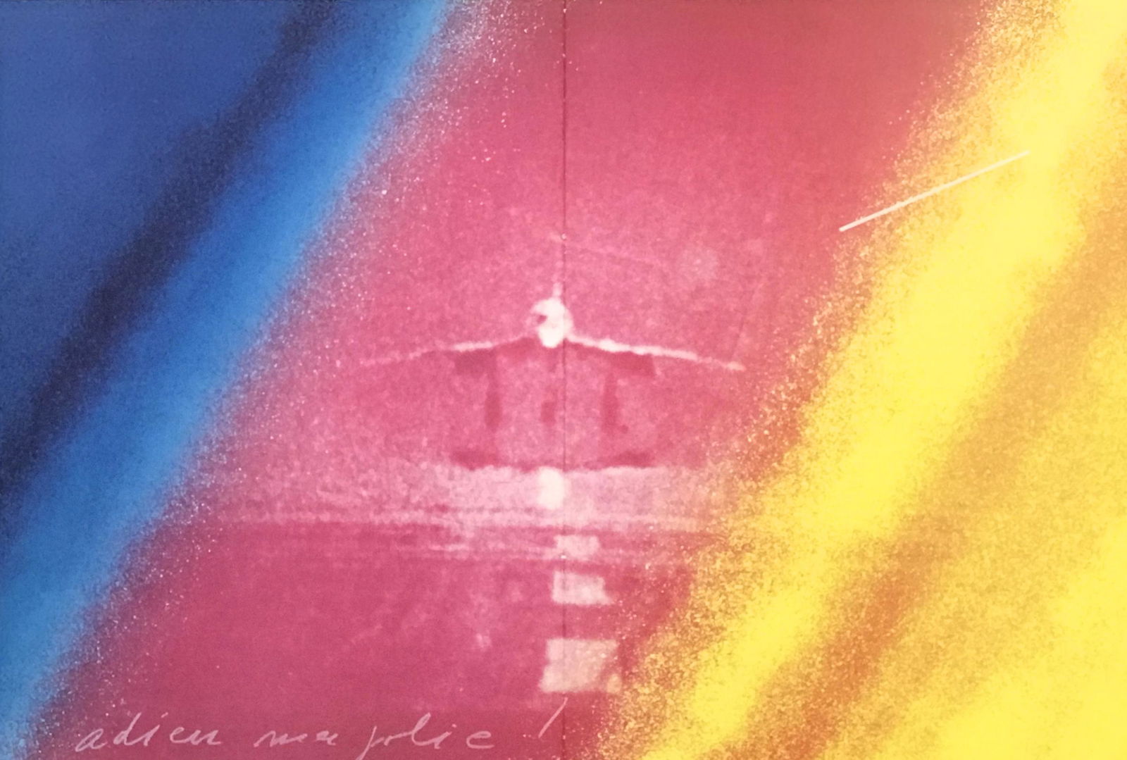 Jacques Monory original serigraph "Adieu mon jolie": Medium: original serigraph. Executed in 1982 for what was planned to have been the very last issue of Derrière le Miroir (issue No. 250), and published in Paris by the Maeght atelier. Size: 15 x 22 i