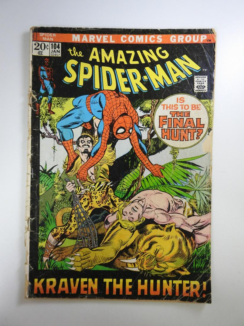 Amazing Spider-Man #104: No Reserve! Amazing Spider-Man #104. GD Extra Staples Added Shipping: Individual Comics: Flat-rate of $9.99 (1-8 comics) or $19.99 (9+ comics) to anywhere within the contiguous U.S. International: For
