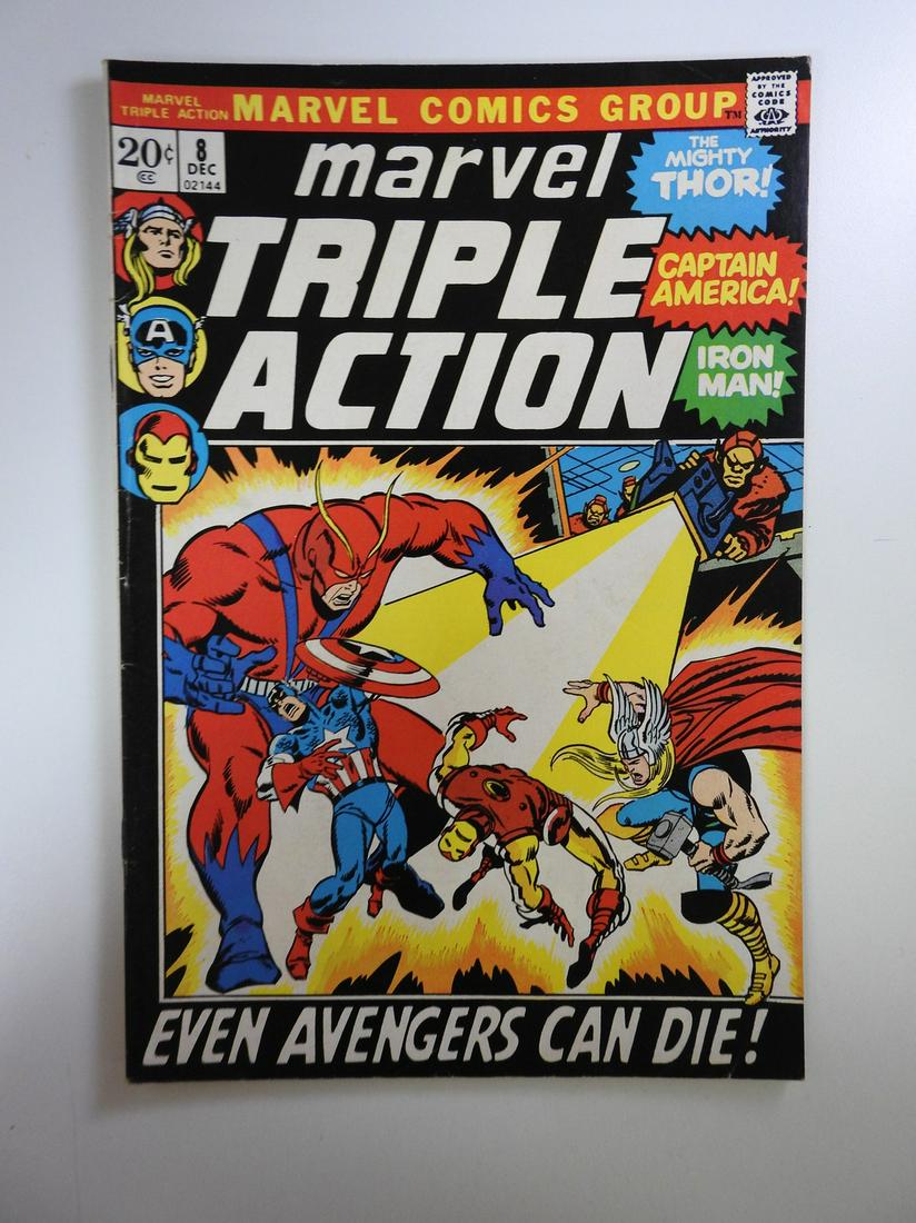 Marvel Triple Action #8: No Reserve! Marvel Triple Action #8. FN- Shipping: Individual Comics: Flat-rate of $9.99 (1-8 comics) or $19.99 (9+ comics) to anywhere within the contiguous U.S. International: Foreign shipping rates