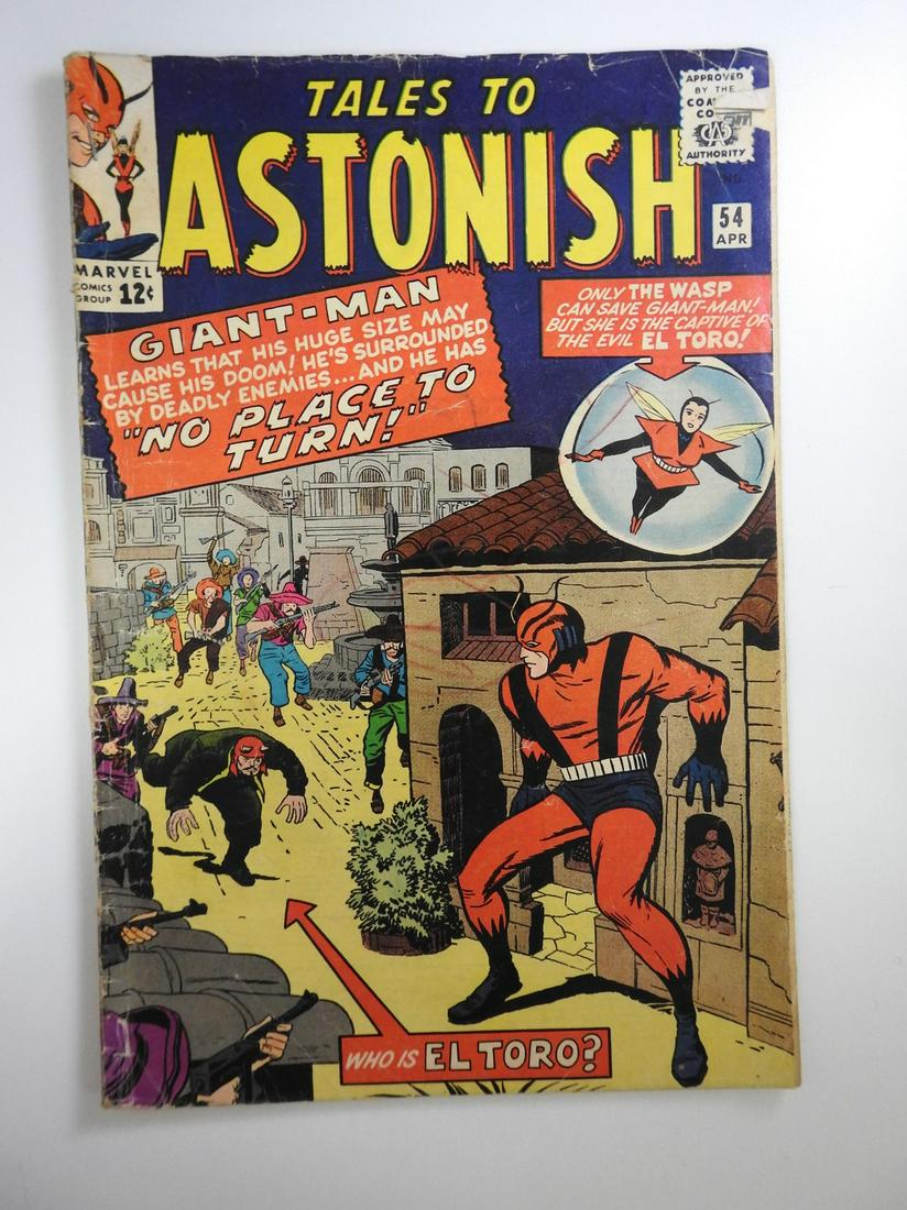 Tales To Astonish #54: No Reserve! Tales To Astonish #54. GD/VG Extra Staples Added Shipping: Individual Comics: Flat-rate of $9.99 (1-8 comics) or $19.99 (9+ comics) to anywhere within the contiguous U.S. International: Fo