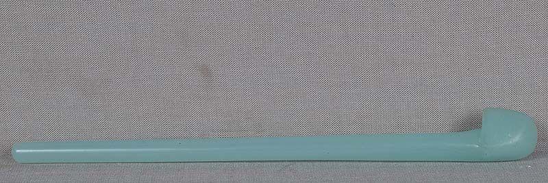 19c Peking glass celadon jade hairpin: 19th century Chinese Peking glass hair pin of classic shape. Glass perfectly imitates celadon jade both in color and finish, great patina, couple of tiny chips to edges, pleasant feel of age. Length 6