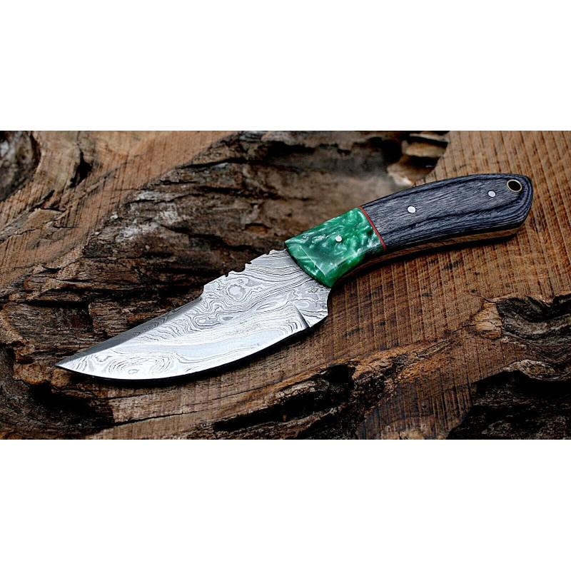 Damascus steel knife,with leather sheath,wooden handle,: Knife "Equalizer" made of damask steel. Handle – wood, scabbard - leather . Damascus knives are very durable, look great and keep sharpness perfectly. Damascus steel has high quality contents to giv