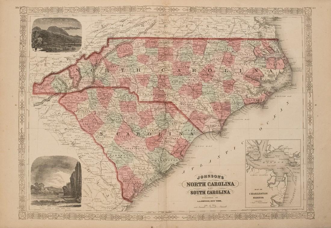 1867 Johnson Map of North and South Carolina -- (1 of 1)