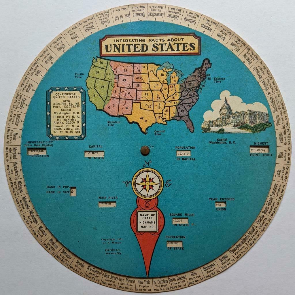 VINTAGE EDUCATIONAL TOOL 1931 by A KNAPP MAP of UNITED (1 of 2)