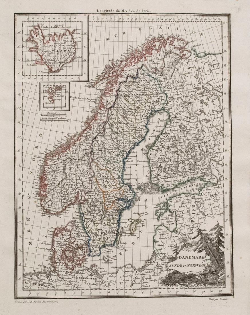 1812 Malte-Brun Map of Scandinavia -- Danemark Suede et: Title/Content of Map: 1812 Malte-Brun Map of Scandinavia -- Danemark Suede et Norwege Cartographer: M Malte-Brun Year/Place: 1812, Paris Size: 11.7 x 8.8 in. A handsome map of Scandinavia. Finland is 