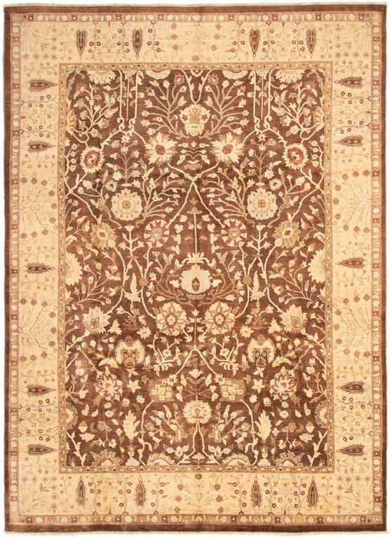 Hand-knotted Peshawar Oushak Brown Wool Rug 9 (1 of 8)