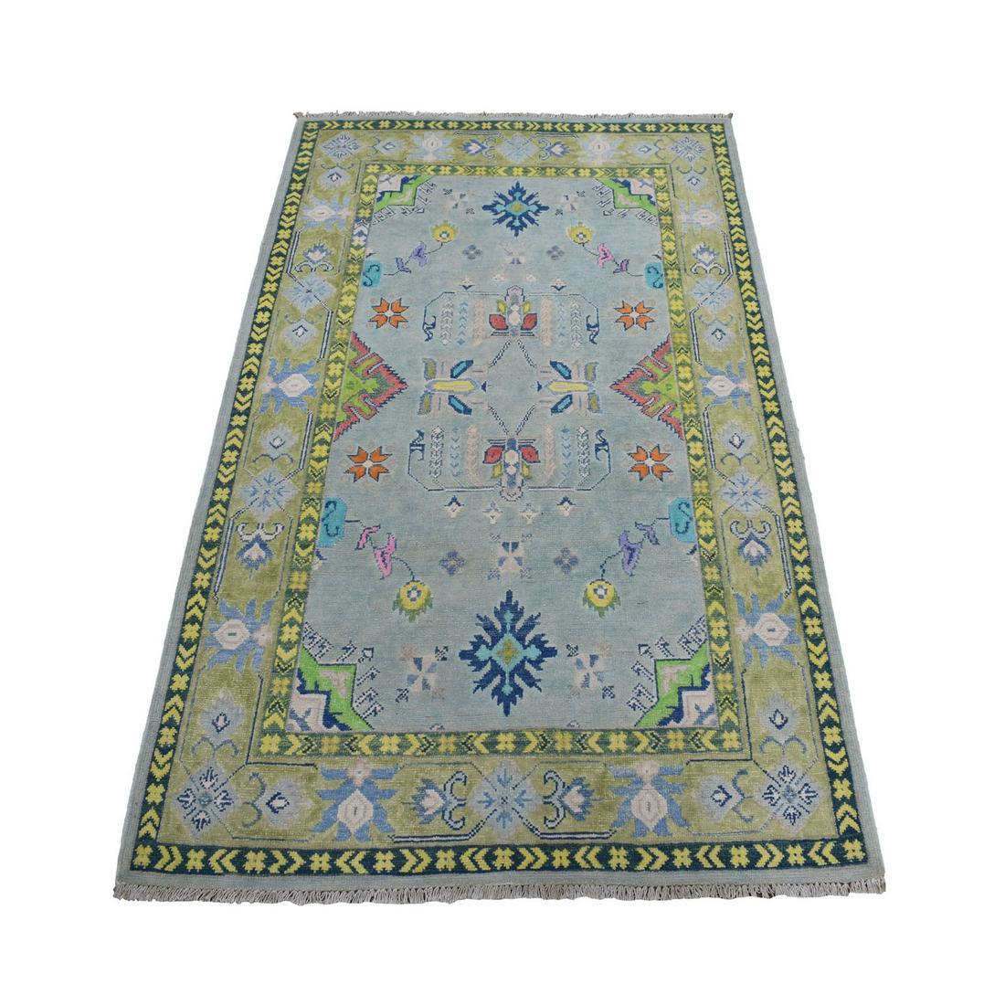 Colorful Gray Fusion Kazak Pure Wool Geometric Design (1 of 5)