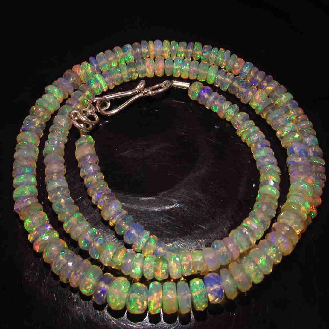 925 Silver Opal Beads Necklace - 55.62 Ct (1 of 3)