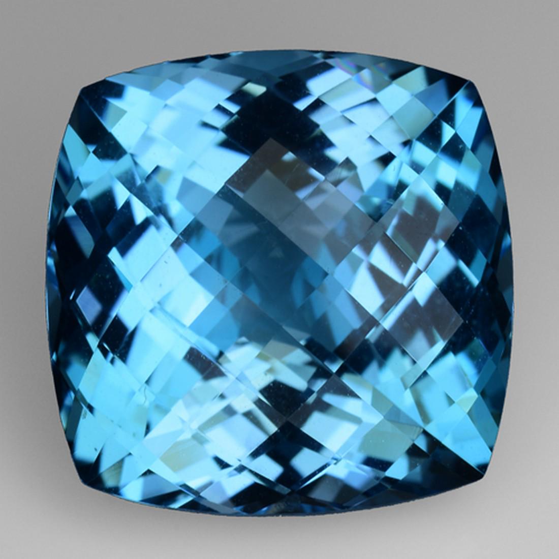 42.10 CTS RARE ! NATURAL BLUE TOPAZ CUSHION SHAPE (1 of 1)