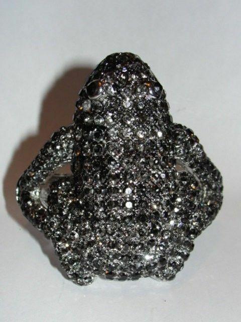 Silvertone Costume Metal Rhinestone Frog Bracelet with (1 of 5)