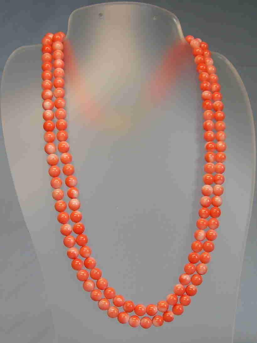 Rare two rows coral necklace (1 of 10)