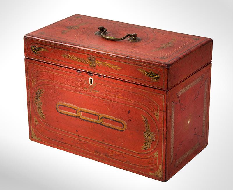19th Century Paint Decorated Document Box, Odd Fellows (1 of 4)