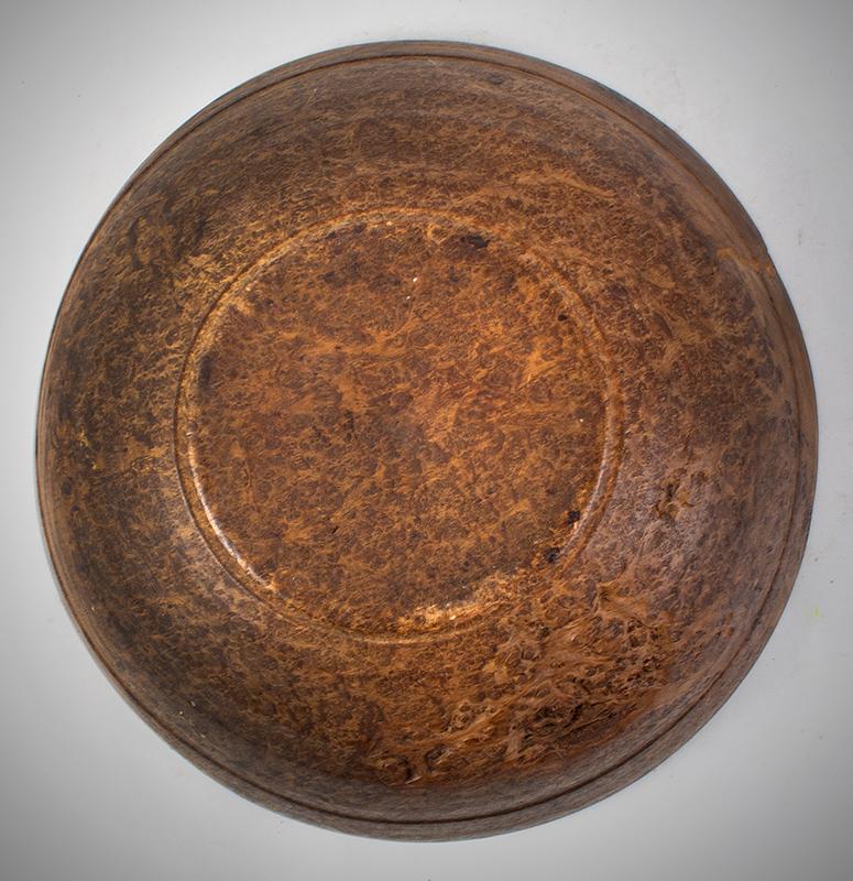 18th Century Burl Bowl, Lipped & Footed (1 of 6)