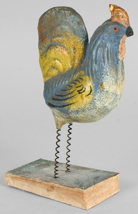 Rooster Squeak Toy, Paper Mache, Nice Painted Details (1 of 1)