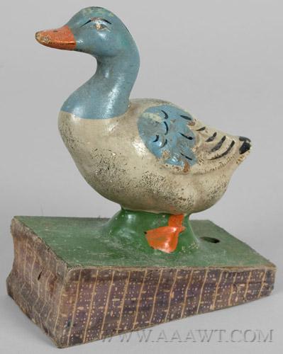 19th Century Blue Duck Squeak Toy Antique Squeak Toy, (1 of 1)