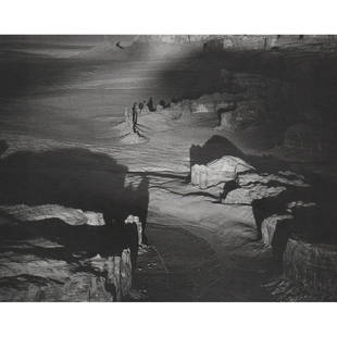 MARILYN BRIDGES - Journey, Monument Valley: Artist: MARILYN BRIDGESPrint Title: Journey, Monument ValleyMedium: Sheet-fed GravurePrinting Date: 1990'sPrinted in FranceImage Size: 6 X 7.25 inches Marilyn Christine Bridges (b. 1948) is an