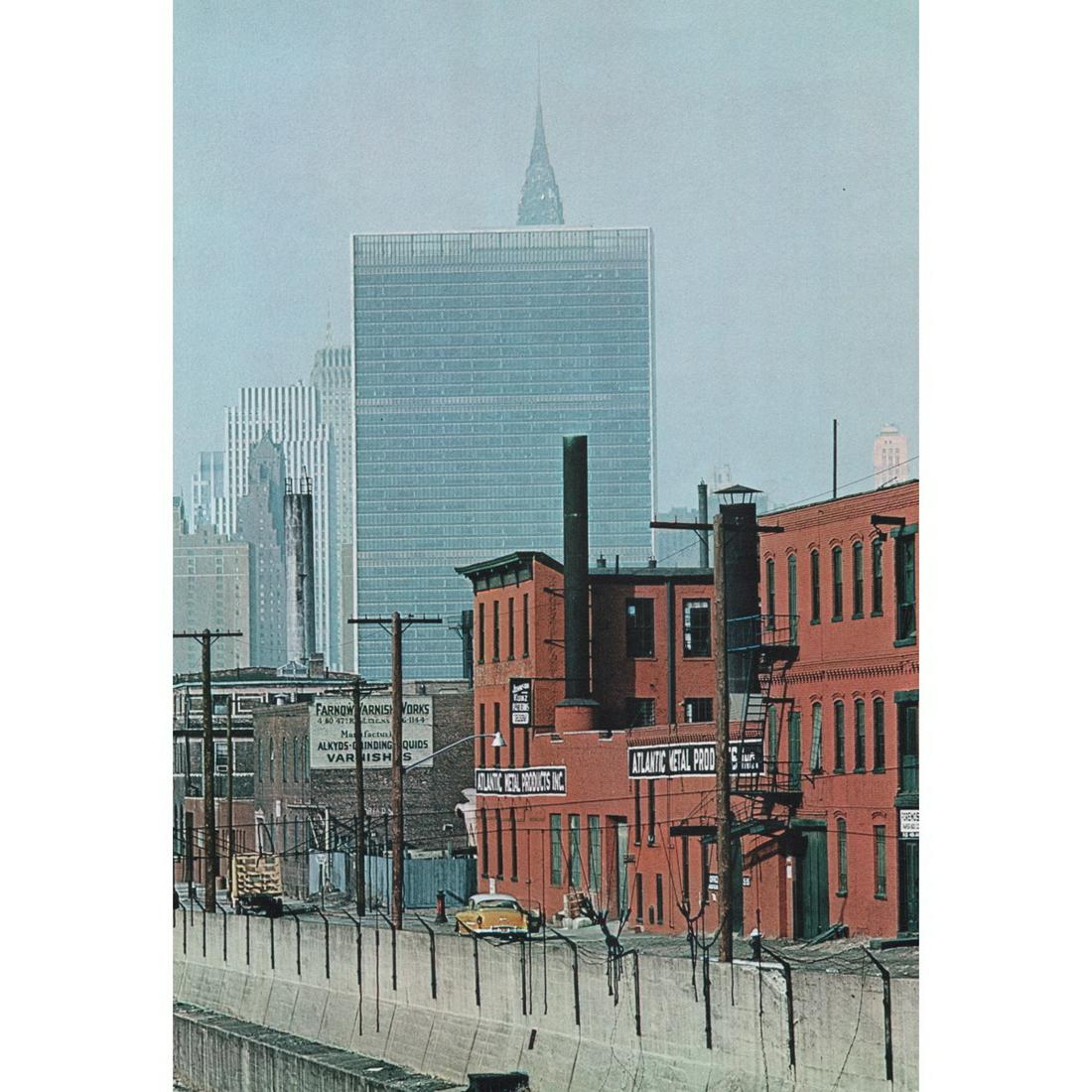 EMIL SCHULTHESS - New York: Artist: EMIL SCHULTHESS Print Title: New York Medium: Color Sheet-Fed Gravure Printing Date: 1960's Printed in Switzerland Image Size approx: 11.25 X 7.75 inches Emil Schulthess Emil Schulthess (1913-