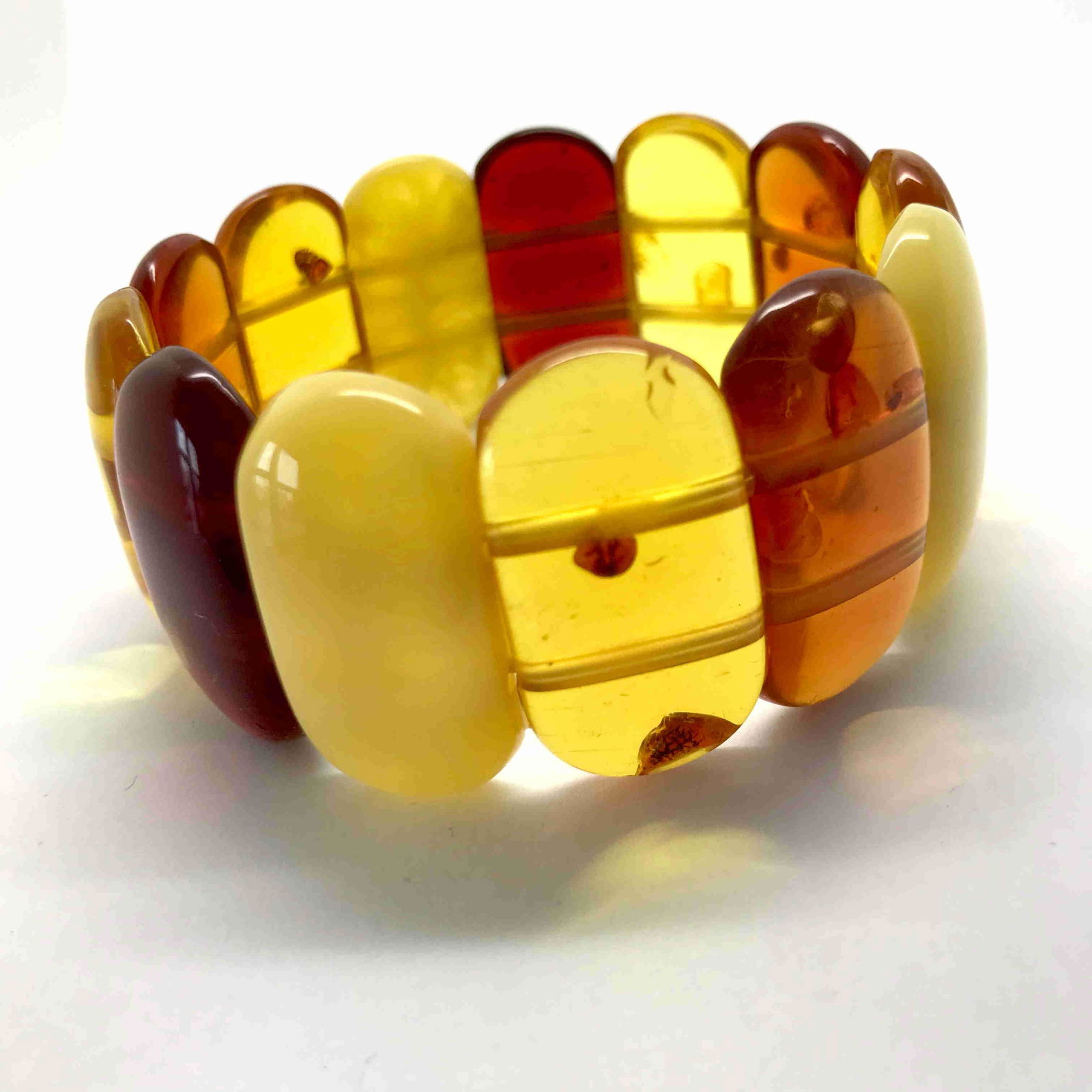 Magnificent Vintage Amber Bracelet made from Cabochon (1 of 9)
