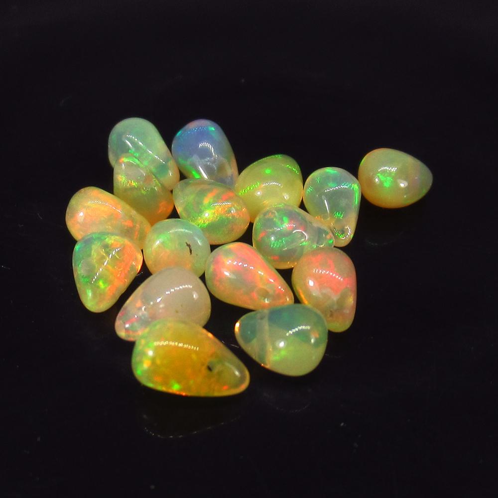 3.18 Ctw Natural 16 Drilled Pear Multi-Color Fire Opal (1 of 2)