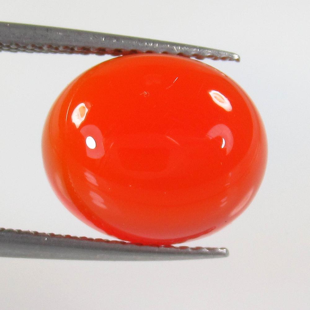6.22 Ctw Natural Orange Carnelian Oval Cab: No Reserve! Title: 6.22 Ctw Natural Orange Carnelian Oval Cab Stone Clarity: Semi-Transparent Gemstone: Carnelian Carat Weight: 6.22 Size/Dimensions: 12.30 x 10.30 x 6.30 mm Additional Information: Ex