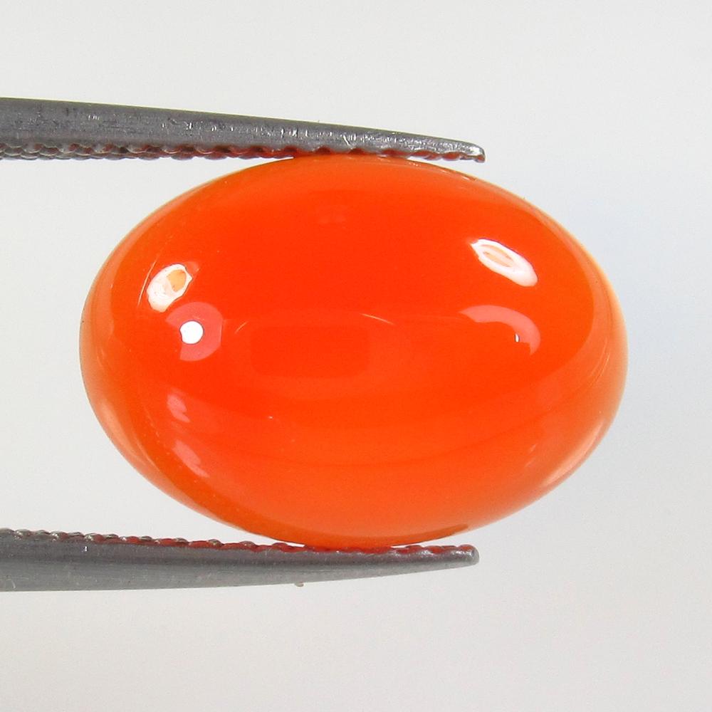 4.87 Ctw Natural Orange Carnelian Oval Cab: No Reserve! Title: 4.87 Ctw Natural Orange Carnelian Oval Cab Stone Clarity: Semi-Transparent Gemstone: Carnelian Carat Weight: 4.87 Size/Dimensions: 13.90 x 9.90 x 4.90 mm Additional Information: Exc