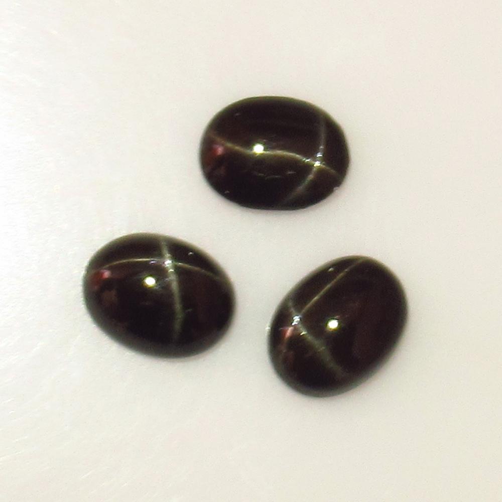 5.70 Ctw Natural 3 Black Diopside Catseye Oval Set (1 of 2)