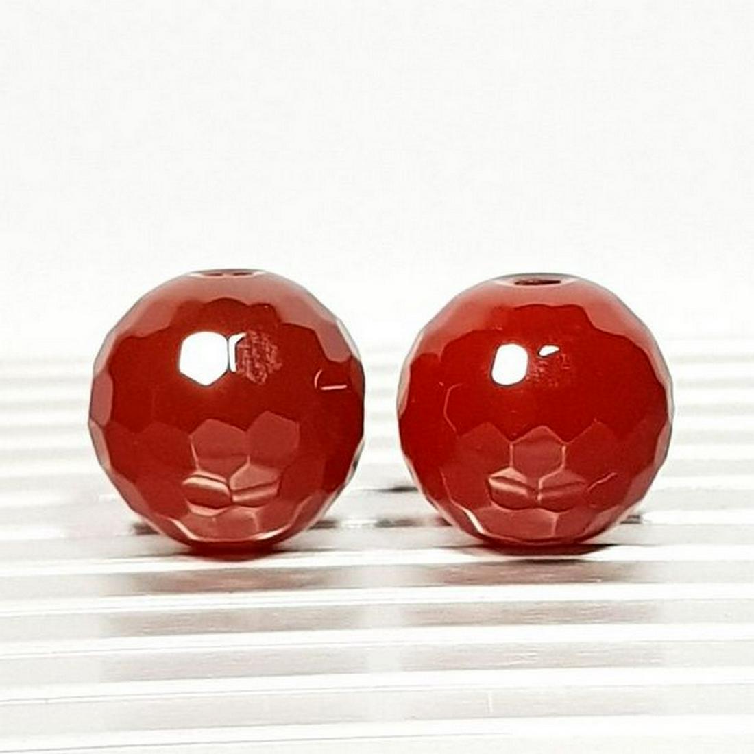 14.48 ct Natural 10mm Red Stone Drilled Beads (1 of 5)