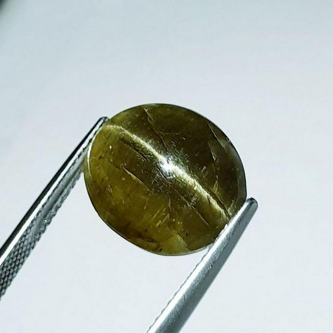 13.52 ct Natural Apatite cat's Eye: No Reserve! Title: 13.52 ct Natural Apatite cat's Eye Color/Clarity: Semi Transparent Gemstones: Loosegemstone Carat Weights: 13.52 Size/Dimensions: 15.30 x 13.00 x 7.90 Additional Information: Oval -