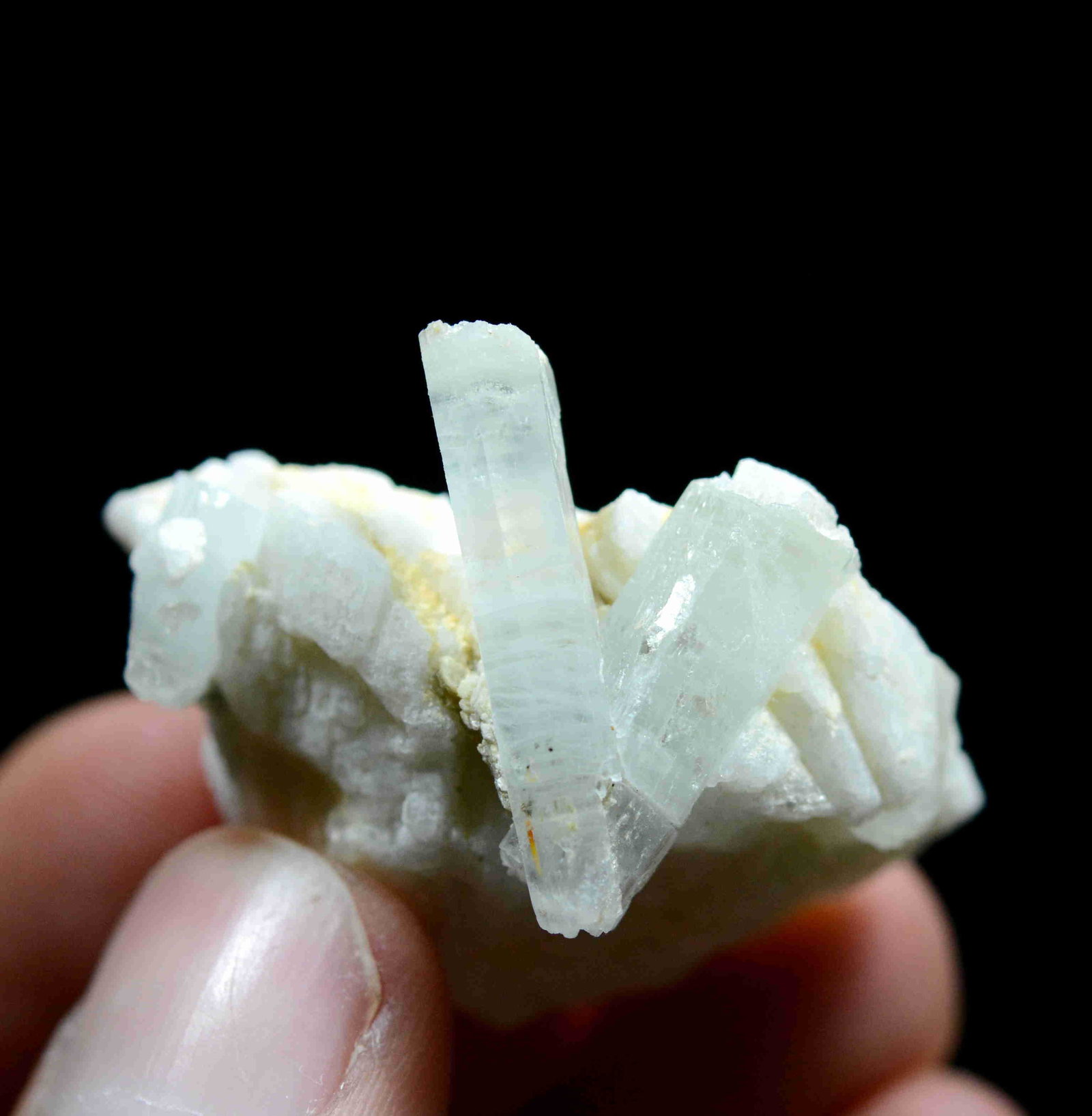 14 Gram Beautiful Aquamarine Specimen: No Reserve! Title: 14 Gram Beautiful Aquamarine Specimen Weight: 14 Gram Size/Dimensions: 36x33x19 mm Origin: Pakistan Shipping: Domestic: Flat-rate of $15.00 to anywhere within the contiguous U.S. In