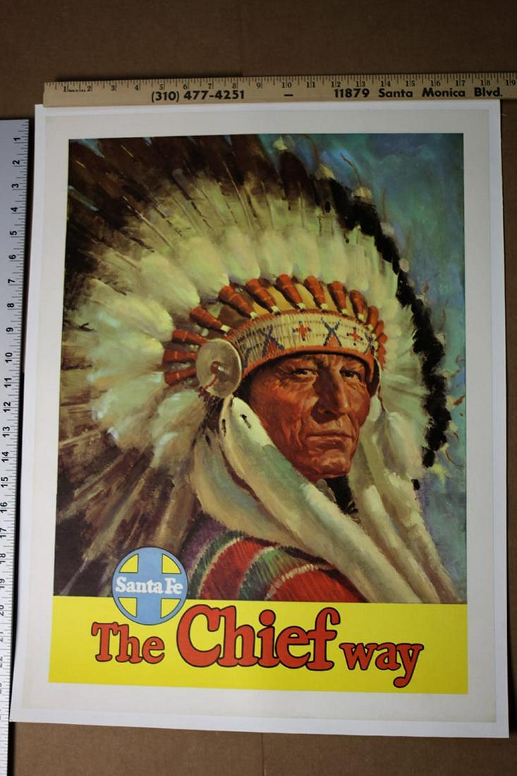 Santa Fe "The Chief Way" (1954) 23.5" x 18" US Travel (1 of 1)