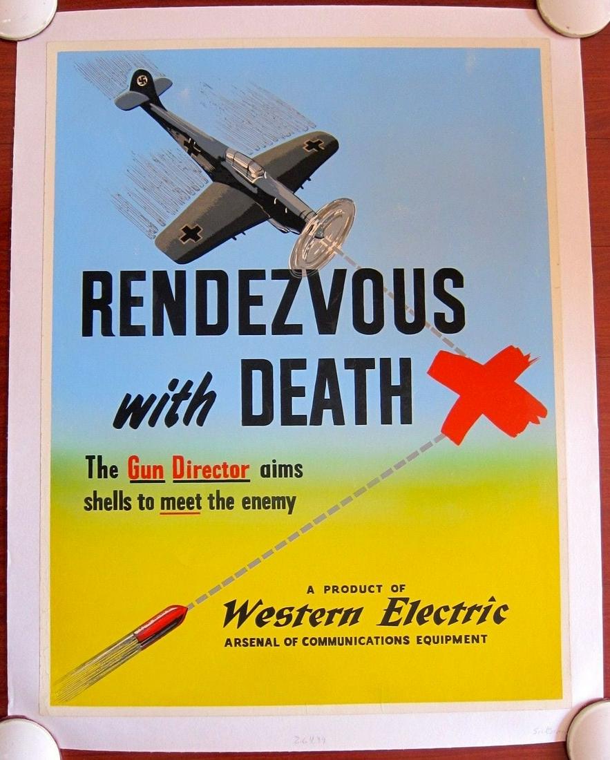 RENDEZVOUS WITH DEATH - ORIGINAL 1942 WWII LB POSTER - (1 of 1)