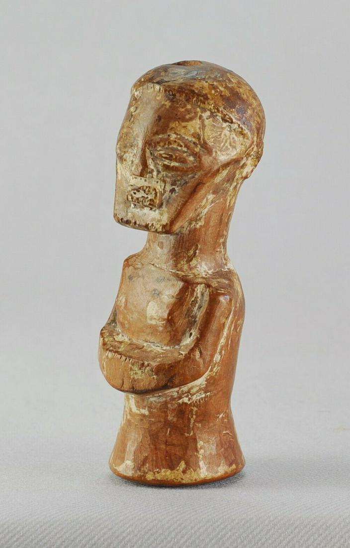 Cute Nkisi SONGYE miniature Fetish power Figure Congo: Title: Cute Nkisi SONGYE miniature Fetish power Figure Congo African Tribal Art 0833 Description: CONGO DRC SONGYE MINIATURE FETISH (NKISHI) The Mankishi (plural of "Nkishi") are figures of power, The