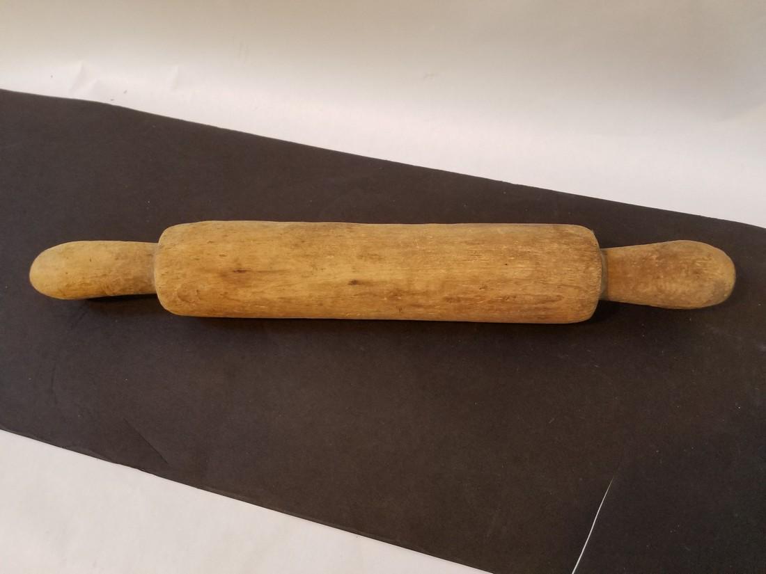 Primitive rolling pin carved from one piece of pine (1 of 2)