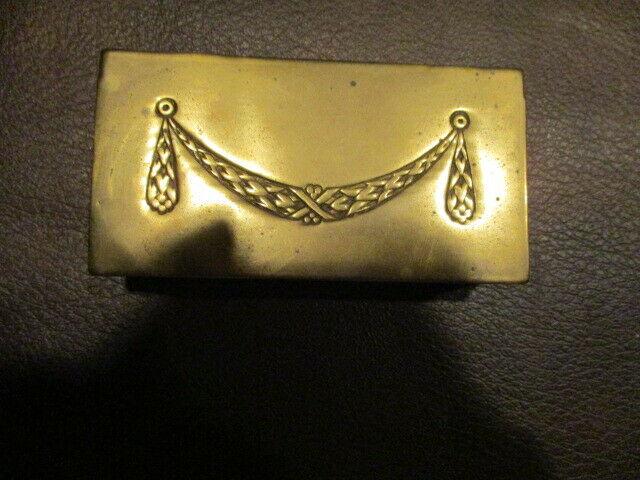 Solid Antique Brass Stamp Box–desk Organizer-hallmarked (1 of 8)