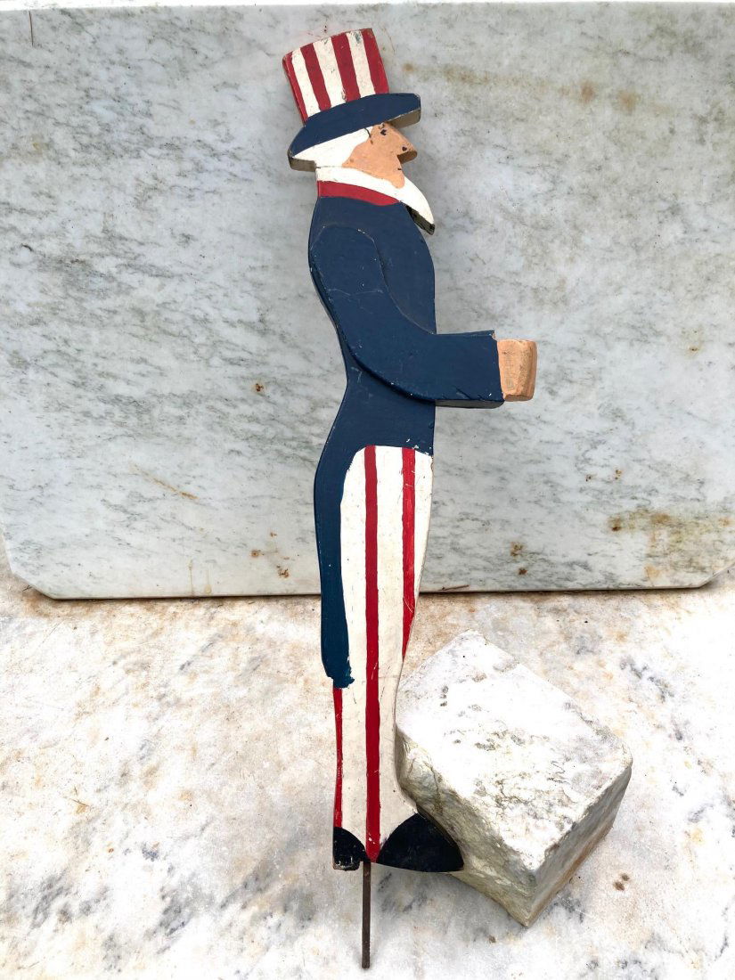 C1940 folk art Uncle Sam flag holder (1 of 12)