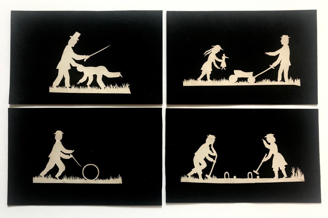 Lot Of 4, 19th Century Hand Cut Scherenschnitte Scissor (1 of 4)