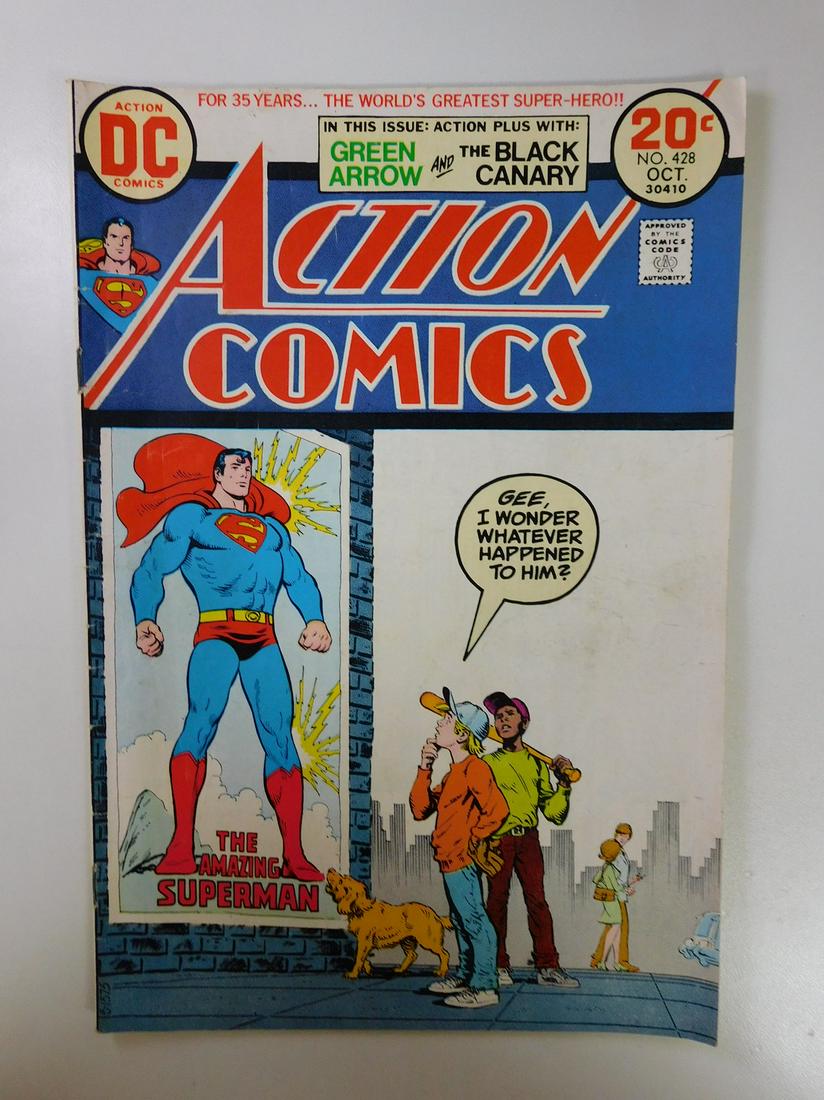 Action Comics #428: No Reserve! Action Comics #428. VG- Shipping: Individual Comics: Flat-rate of $9.99 (1-8 comics) or $19.99 (9+ comics) to anywhere within the contiguous U.S. International: Foreign shipping rates are 